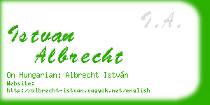 istvan albrecht business card